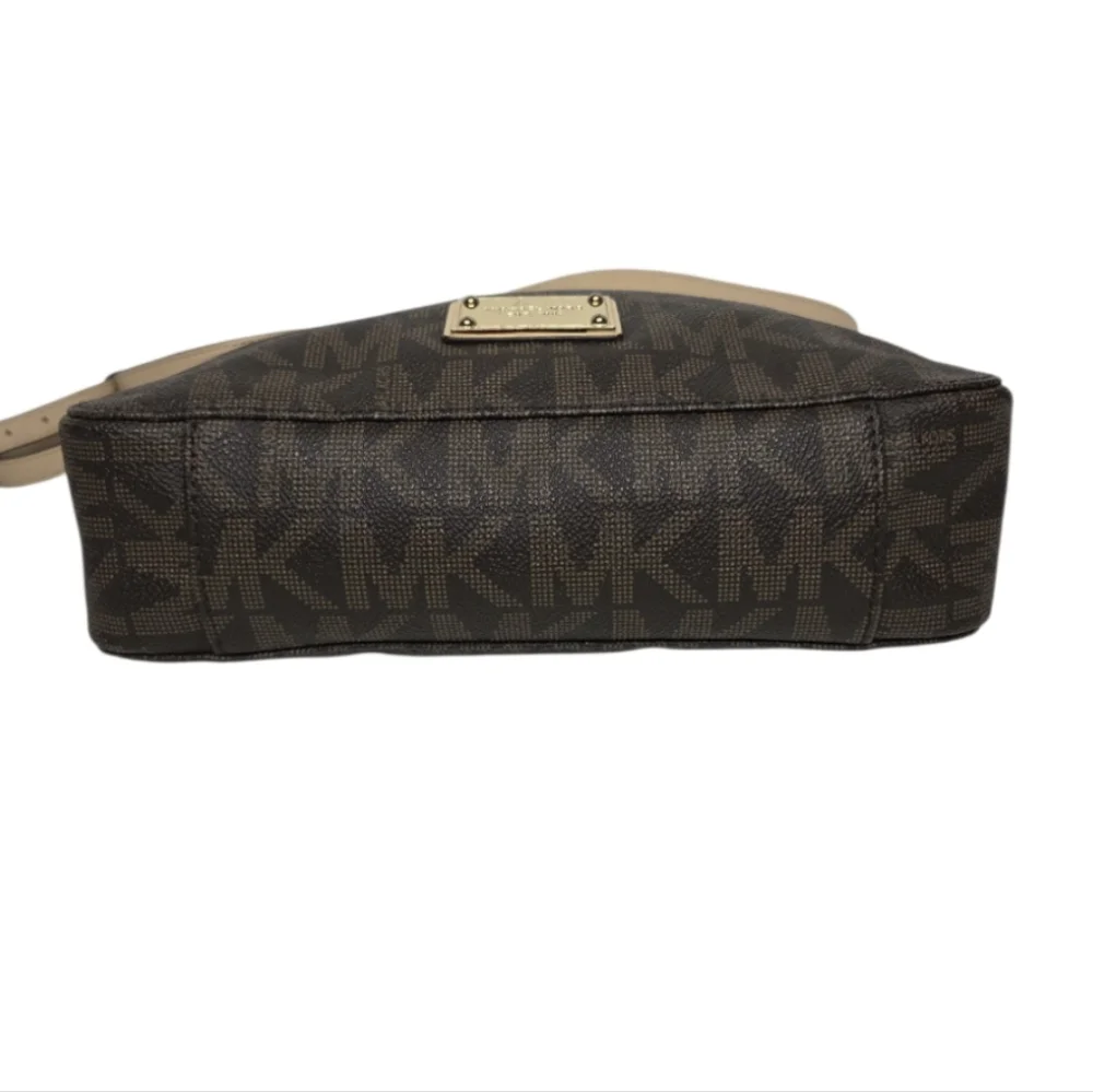 MICHAEL Michael Kors Jet Setter Large Brown Logo Crossbody Bag - Picture 5 of 16